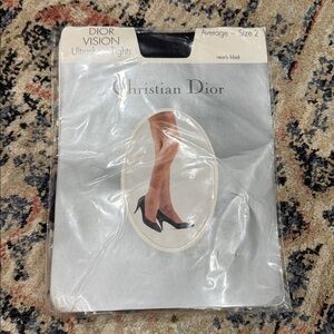 Vintage Christian Dior Dior Vison Ultrasheer Pantyhose Nearly Black Size 2